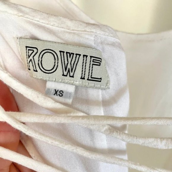 XS ROWIE THE LABEL White cross over back lined mini dress beach - Picture 2 of 8